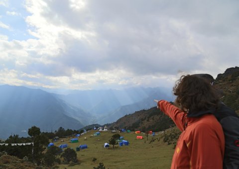 Trekking und camping am Paro Bumdra in Bhutan 