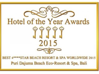 Das Puri Dajuma erhielt eine Auszeichnung als Bestes 4 Sterne-Strandresort und SPA weltweit 2015!