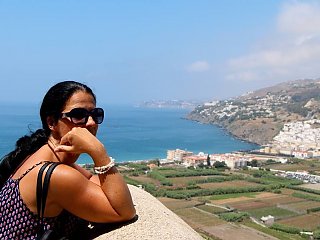 Yogalehrerin Simone Windisch wähend ihrer Andalusien Reise