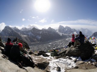 Pause mit Blick auf die Gletscher