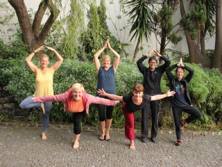 Strahlende Gesichter beim Yoga