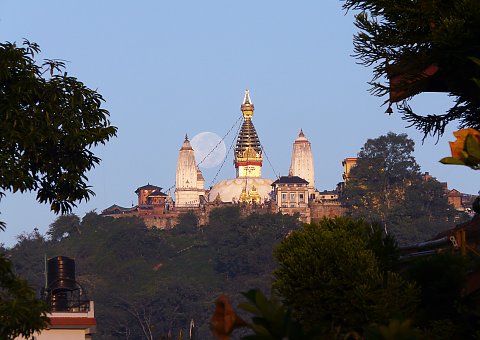 Eine wunderschöne Swayambhunath Stupa in Nepal 
