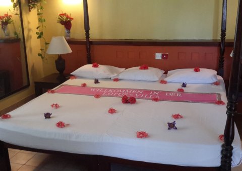 Die Zimmer in der Lotus Villa sind schlicht und geschmacksvoll eingerichtet