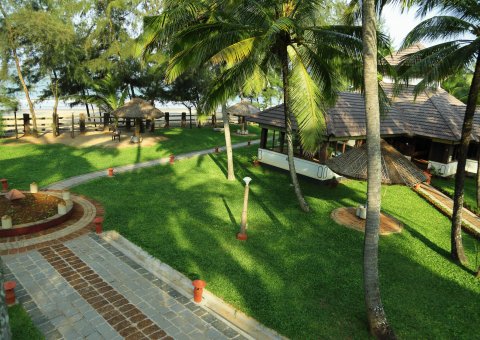 Direkt am Ozean in Kerala befindet sich das Sitaram Beach Retreat 