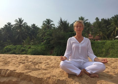 Birgit Hegemann genießt die Ruhe der Meditation im Bethsaida Hermitage