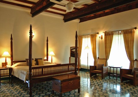 Die Zimmer im Kalari Kovilakom zeigen sich von ihrer schönsten Seite 