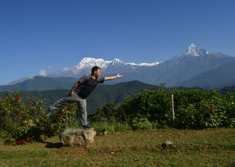 Yoga und Meditation im Angesicht des Himalaya