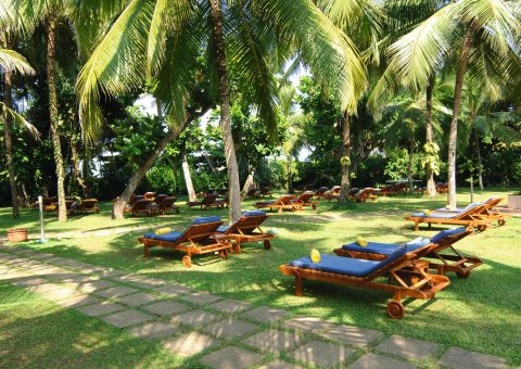 Entspannung im Garten des Lanka Princess