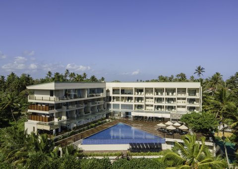 Das Gebäude des Ayurvie Weligama überzeugt durch Stil und Moderne