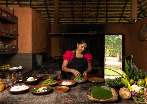 Frisch zubereitetes ayurvedisches Essen