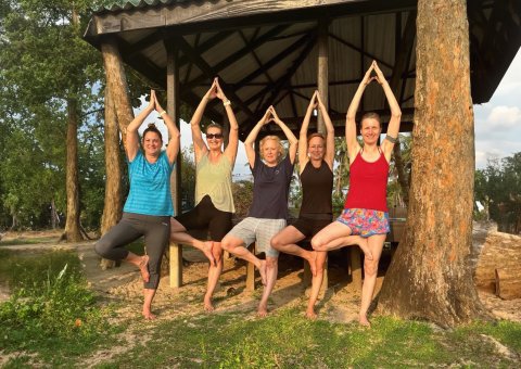 Gemeinsame Yoga Stunden in der Gruppe