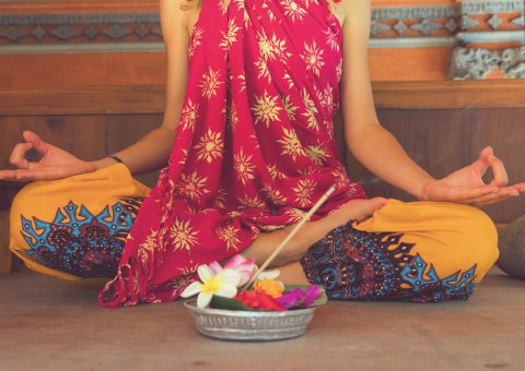 Traditionelle Meditation auf Bali