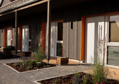 Die Zugänge zu den Gästezimmern