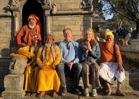 Begegnungen am Pashupatinath Tempel in Kathmandu
