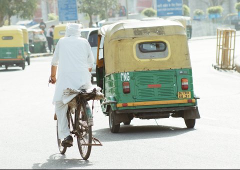 Mit der Riksha durch Delhi
